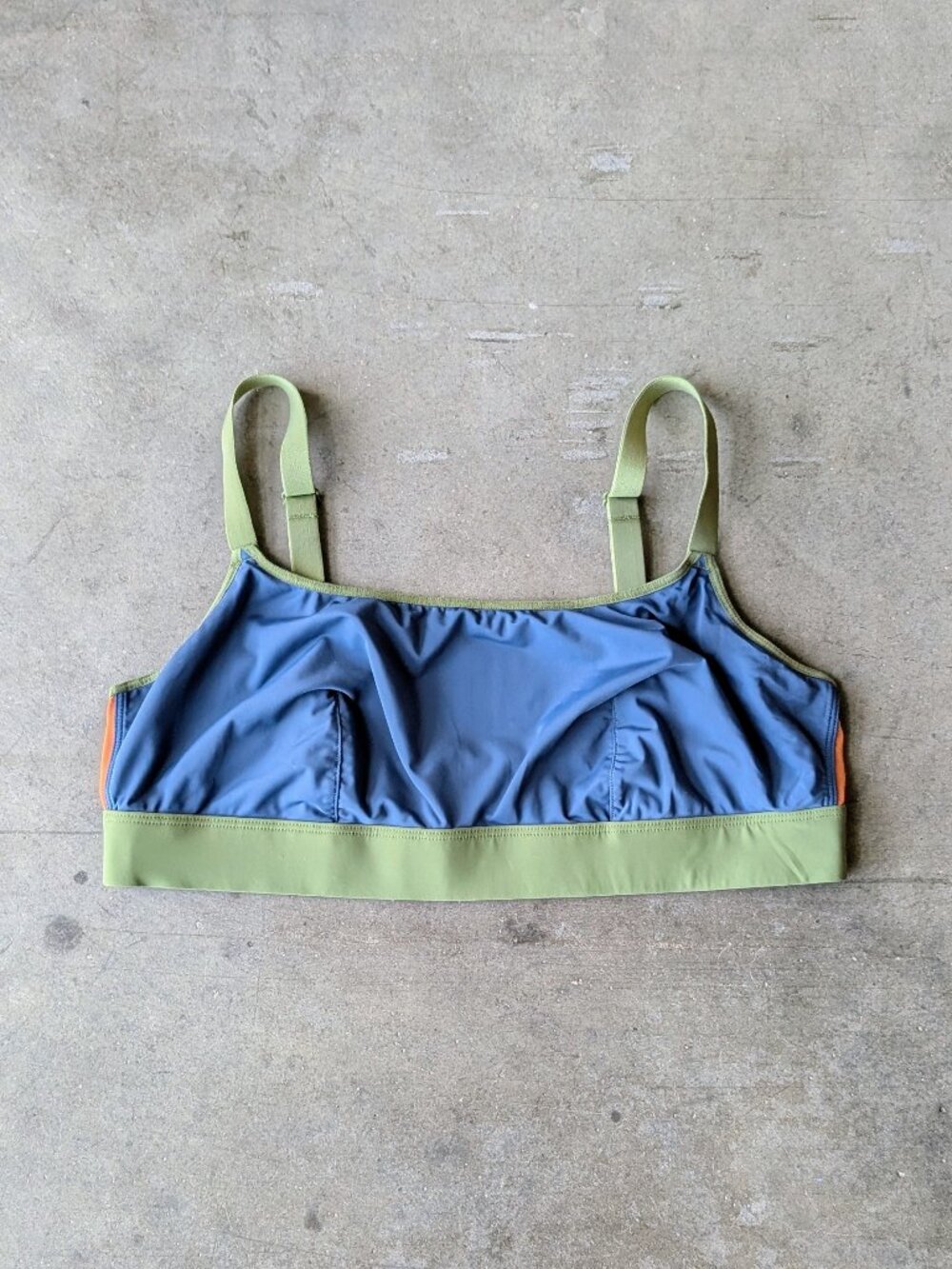 Parade Blue Green Orange Mesh Colorblock Bralette size XL